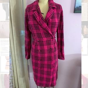Double breasted plaid dress